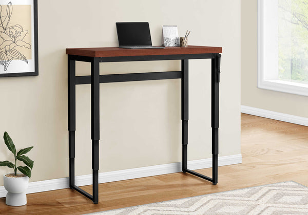 English Elm Computer Desk - 48" Adjustable Standing Desk With Cherry Laminate Top & Black Metal Frame For Home Office B2710P219891
