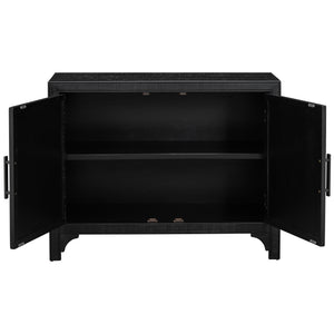 English Elm U_STYLE 40" Modern Accent Cabinet with Unique Door Design, Adjustable Shelf, 99 lb Capacity, Versatile N711P210623B