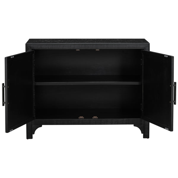 English Elm U_STYLE 40" Modern Accent Cabinet with Unique Door Design, Adjustable Shelf, 99 lb Capacity, Versatile N711P210623B