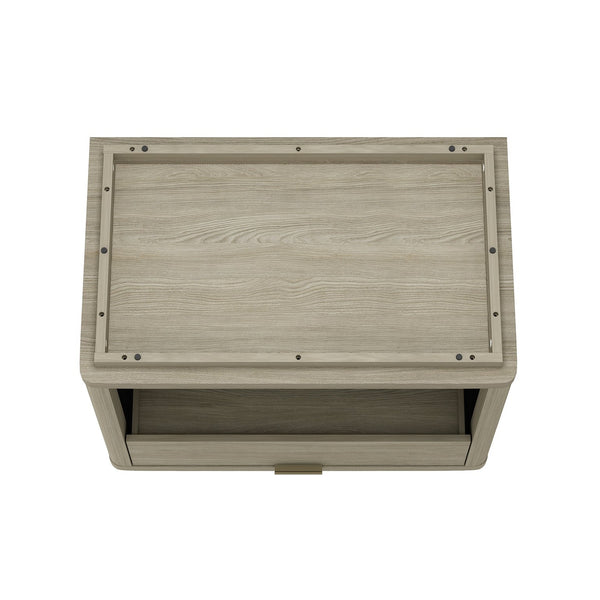 English Elm Evelyn 32" Nightstand In Natural Finish - Modern Minimalist Design With 1 Drawer & Open Shelf Storage B365P398519