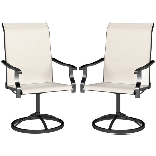 English Elm Outsunny Swivel Patio Dining Chairs Set of 2 with Breathable Mesh and Steel Frame W2225P485548