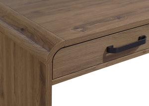 English Elm 1pc Wooden Writing Desk Dual Drawers Matte Black Pulls Light Brown Home Office B2741P482241