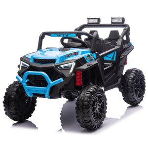 English Elm 24v 400w Kids Electric Utv Ride on with Remote Bluetooth Led Suspension Cockpit Blue W1578P284296