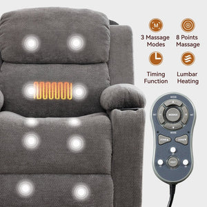 English Elm Infinite Power Lift Recliner with Massage Heat Usb Port and Cup Holders for Seniors W5029P388738