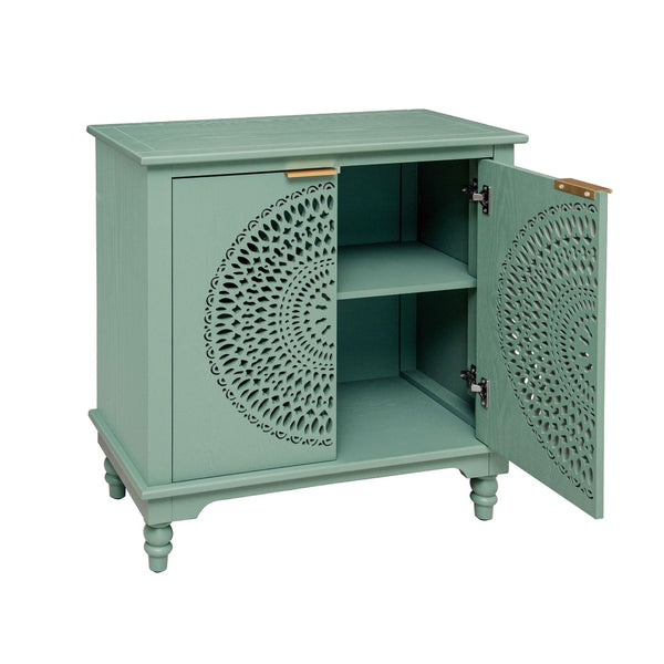English Elm American Hollow Carved Ash Veneer Two Door Sideboard Cabinet for Living Room Storage W688P265010