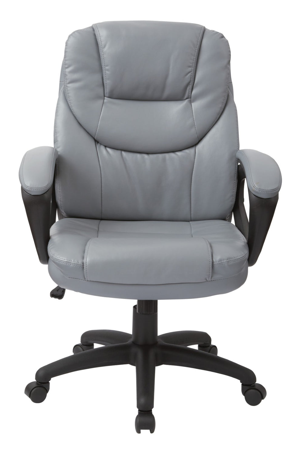 OSP Home Furnishings Faux Leather Executive Office Chair with Lumbar Support and Pneumatic Height Adjustment FL660-U42