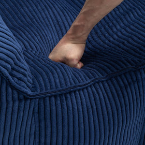 English Elm Giant Corduroy Bean Bag with Armrests Shredded Foam Lounge Chair for Living Room Dark Blue W2200P442629