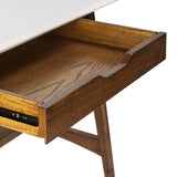 Madison Park Parker Mid-Century Desk MP122-0097 Off-White/Pecan