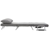 Homcom Single Person Folding Convertible Sofa Bed Sleeper Chair Chaise Lounge, Light Grey