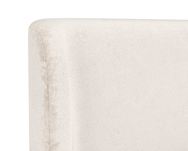 Sunpan Tierra Bed - Stylish Coastal-Inspired Design with Plush Headboard and Minted Copper Steel Legs King