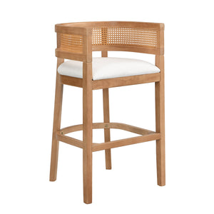 English Elm Christopher Knight Home® - Wood Upholstered Arm Bar Stools Set Of 2 - Chic Beige & Natural Oak, Comfortable For Kitchen & Bar N771P265581Q