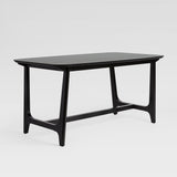 60" Mid-Century Dining Table w/ Trestle Base Black Ash SAMD2DBAVS Walker Edison