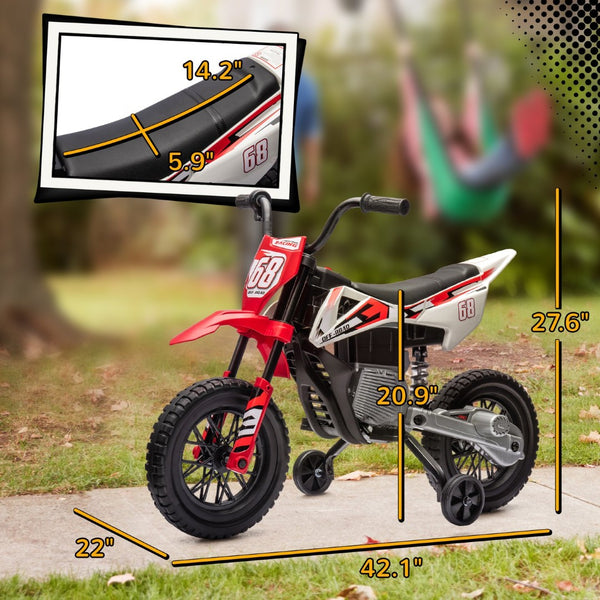 English Elm Qaba Vespa Licensed Retro Ride on Electric Motorbike for Toddlers with Fm Radio Red W2225P229726