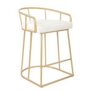 OSP Home Furnishings Luna 26" Counter Stool White/Gold