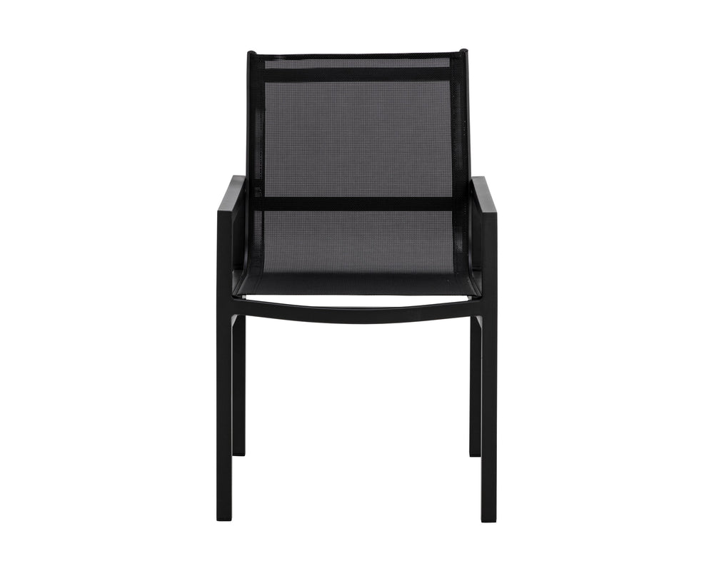 Sunpan Merano Dining Armchair Set of 2 - Modern Design with Durable Aluminum Frame for Stylish Comfort Black