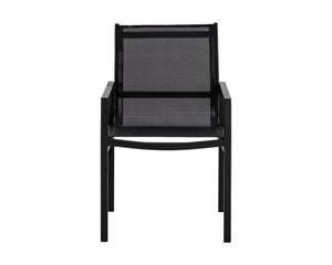 Sunpan Merano Dining Armchair Set of 2 - Modern Design with Durable Aluminum Frame for Stylish Comfort Black