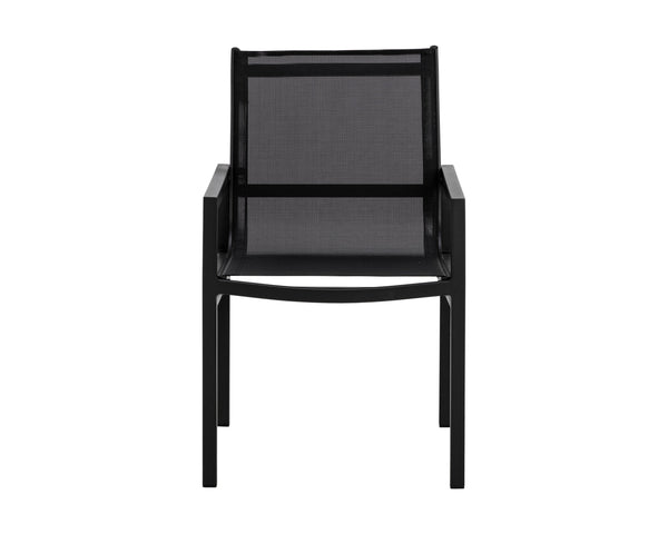Sunpan Merano Dining Armchair Set of 2 - Modern Design with Durable Aluminum Frame for Stylish Comfort Black
