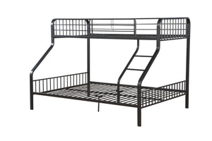 English Elm Caius Gunmetal Twin XL/Queen Bunk Bed Metal Frame with Built-In Ladder, Guardrail & 330lb Capacity B2726S00343