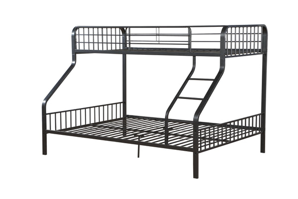 English Elm Caius Gunmetal Twin XL/Queen Bunk Bed Metal Frame with Built-In Ladder, Guardrail & 330lb Capacity B2726S00343