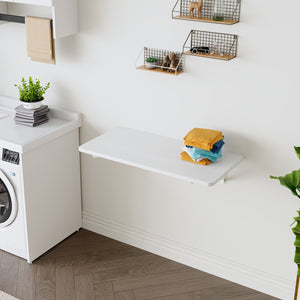English Elm Laundry Wall-Mounted Folding Table - Space-Saving Workstation For Home, Garage, Office & More! W3226P278936