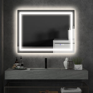English Elm Homcom Led Vanity Mirror With Dual Lighting, Anti-Fog, Dimmable Color Control & Smart Features W2225P229189