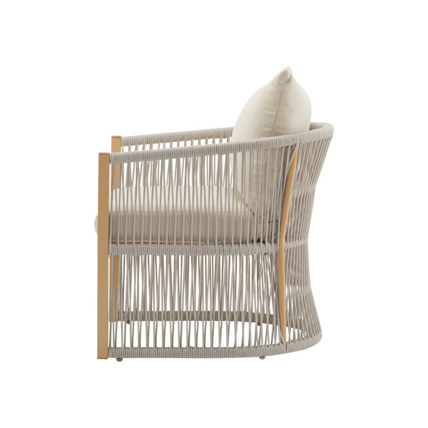 English Elm Christopher Knight Home® - [Set Of 2] Modern Beige Curved Aluminum Lounge Chairs With Plush Cushions For Outdoor Comfort N767P237033B_2