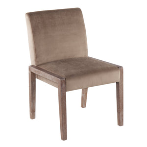 English Elm Carmen Contemporary Chair Set Of 2 - White-Washed Wood Frame With Luxurious Light Brown Velvet Upholstery B202S01320