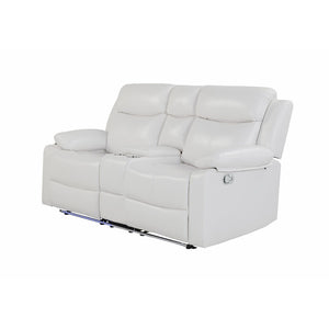 English Elm Blanche Reclining Loveseat with Led Ambient Lighting Speakers and Center Console B201P391843