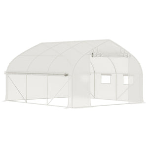 English Elm Outsunny Walk-in Tunnel Greenhouse Steel Frame Pe Cover Ventilated Garden Hot House W2225P217793