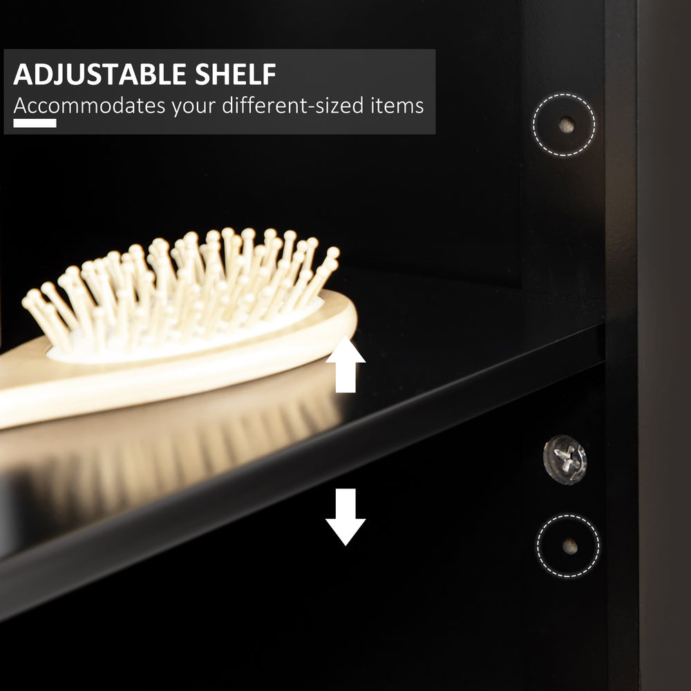 English Elm Kleankin Modern Freestanding Linen Tower With Glass Doors, Adjustable Shelves & Stylish Storage Solutions W2225P229364