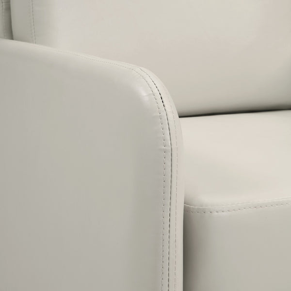 OSP Home Furnishings Lounge Faux Leather Loveseat with Chrome Legs for Modern Lobbies and Reception Areas SL5602-PD28