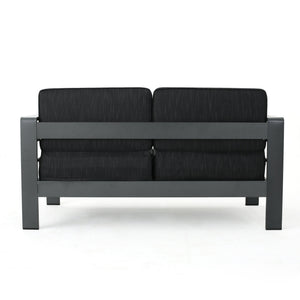 English Elm Christopher Knight Home® - CAPE Coral KD Loveseat with Aluminum Frame, Water-Resistant Cushions, 600lb Capacity, Compact DARK GREY 56348.00GRY