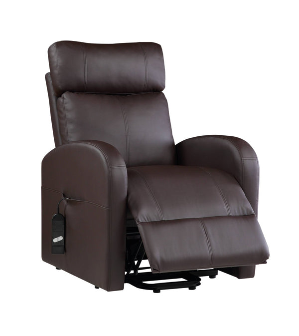 English Elm Ricardo Brown Synthetic Leather Power Lift Recliner For Effortless Comfort & Supportive Design B2726P279127-GIGA