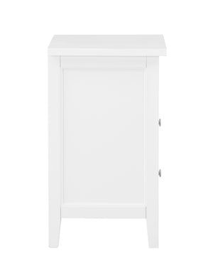 English Elm Weston Solid Wood White 2-Drawer Nightstand with Open Shelf, Dovetail Drawers & Nickel Knobs B050P376947