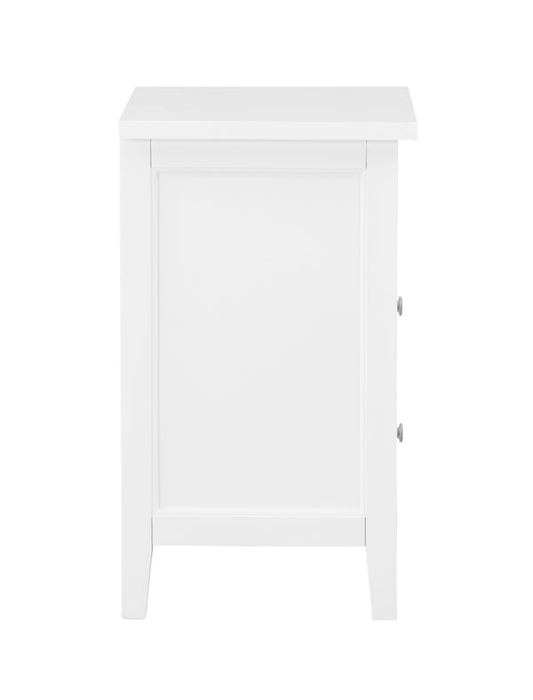 English Elm Weston Solid Wood White 2-Drawer Nightstand with Open Shelf, Dovetail Drawers & Nickel Knobs B050P376947