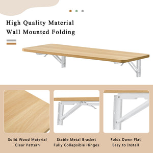 English Elm Laundry Wall Mounted Folding Table – Space-Saving Design, Perfect For Home Office, Kitchen & More! W3226P278937