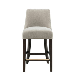English Elm Beever Wood Chenille Counter Stool - Stylish Taupe Upholstery & Durable Rubberwood Frame Design B365P397948