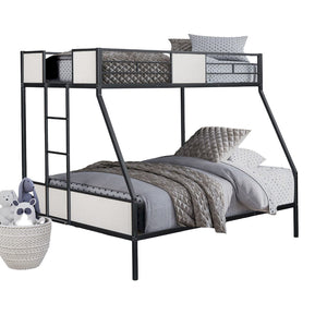 English Elm Contemporary Twin-over-Full Bunk Bed with Sturdy Metal Frame, Two-Tone Finish, Space-Saving Design Black 77 L x 14 W x 10 H B2741P347311