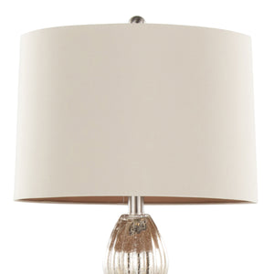 English Elm Spade 30" Contemporary Mercury Glass Table Lamp Set of 2 with Brushed Nickel Accents & Linen Shade B202P224041