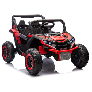 English Elm 24v Two Seat Kids Electric Utv with Parental Remote Suspension Off Road Ride On Red W1578P184803