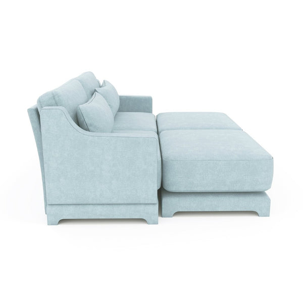 English Elm Two Seater Chenille Sofa with Ottoman Ergonomic Tufted Loveseat for Modern Living Rooms W714S01205
