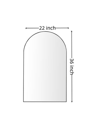 English Elm Wall Mirror 36X22 Inch Arched Black Metal Framed Design For Stylish Bathroom & Bedroom Decor W2091P345022-GIGA