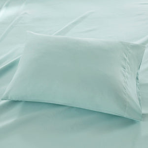 JLA Home Madison Park - Luxurious Brushed Microfiber Sheet Set with Deep Pockets, Moisture-Wicking, OEKO‑TEX Certified Comfort Seafoam MP20-2388