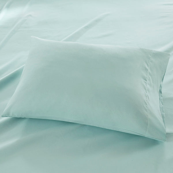 JLA Home Madison Park - Luxurious Brushed Microfiber Sheet Set with 3M Moisture-Wicking, Deep Pockets & OEKO-TEX Safety Seafoam MP20-2389