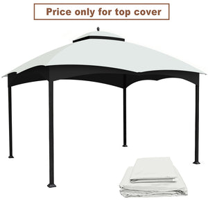 English Elm Replacement Canopy Top for 10x12 Gazebo with UV-Protective, Water-Repellent Polyester Fabric and Ventilation White W419P208848