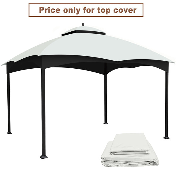 English Elm Replacement Canopy Top for 10x12 Gazebo with UV-Protective, Water-Repellent Polyester Fabric and Ventilation White W419P208848