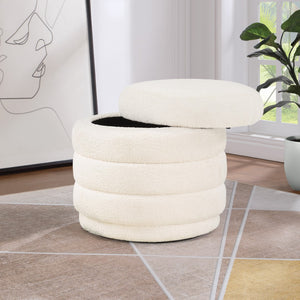 OSP Home Furnishings Cecil Storage Ottoman Snow