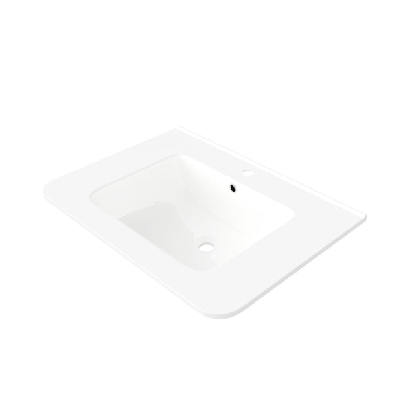 English Elm 30" Glossy White Ceramic Undermount Bathroom Basin with Overflow and Seamless Bowl W2615P281687