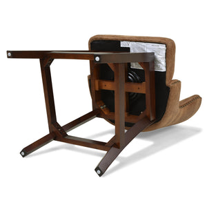 English Elm Jennifer Taylor Home - Holmes Tufted High-Back 360 Swivel Counter Stool in Mid Faux Leather — Handcrafted Comfort & Support Tan+Brown B2719P238380