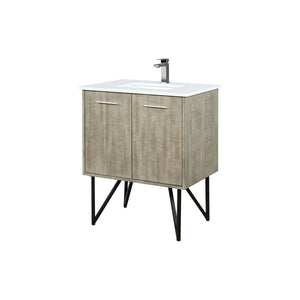 English Elm Rustic Acacia Bath Vanity With White Quartz Top & Gun Metal Faucet – Timeless Charm & Storage Solutions B2731P259601-GIGA